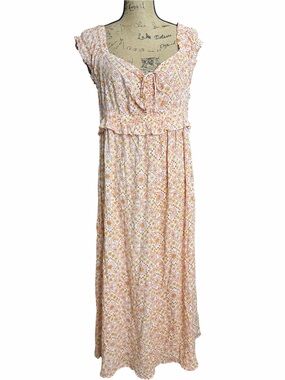 Derek Heart Floral Printed Maxi Dress with Tie Front NWT size X-Large